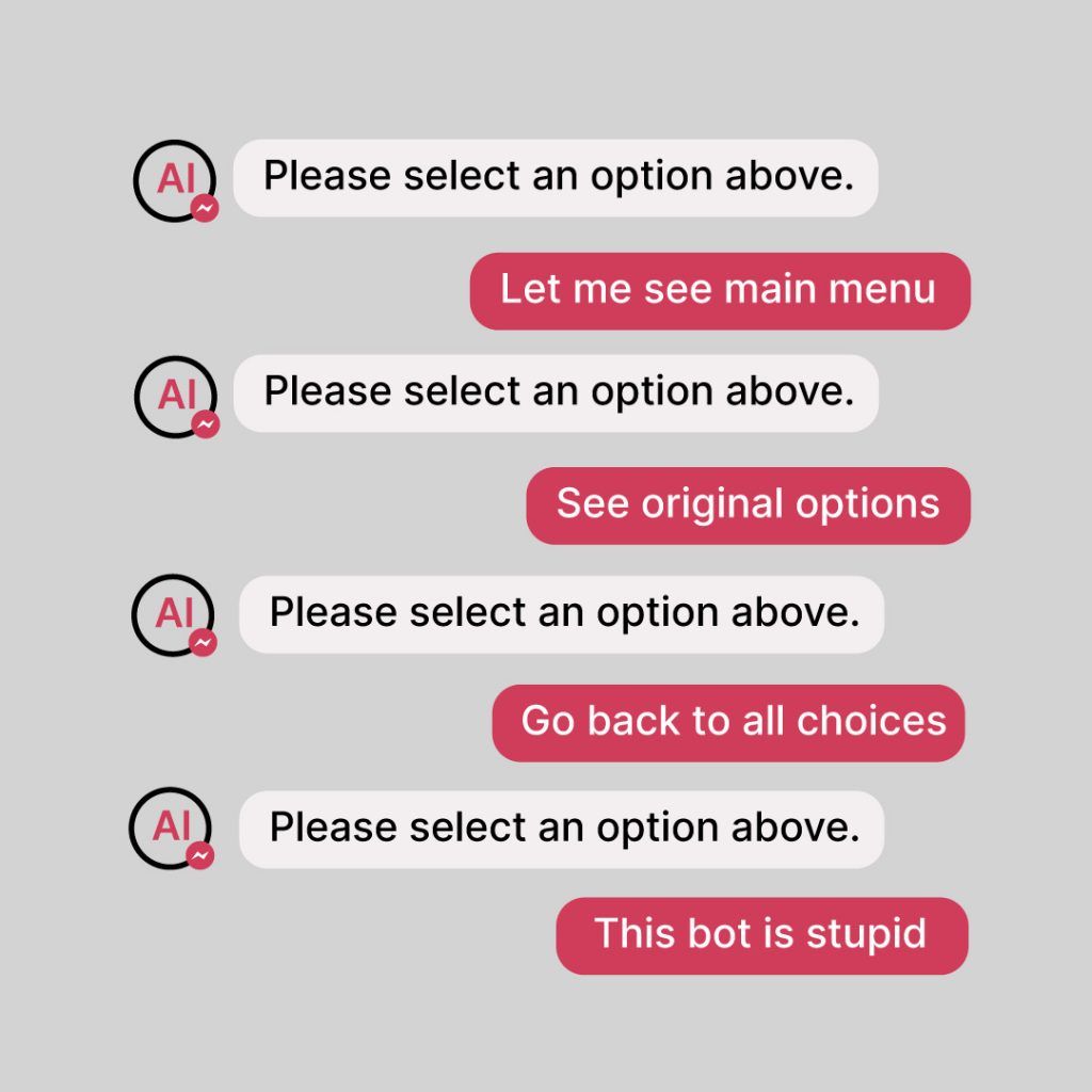 Bad AI chatbot conversation