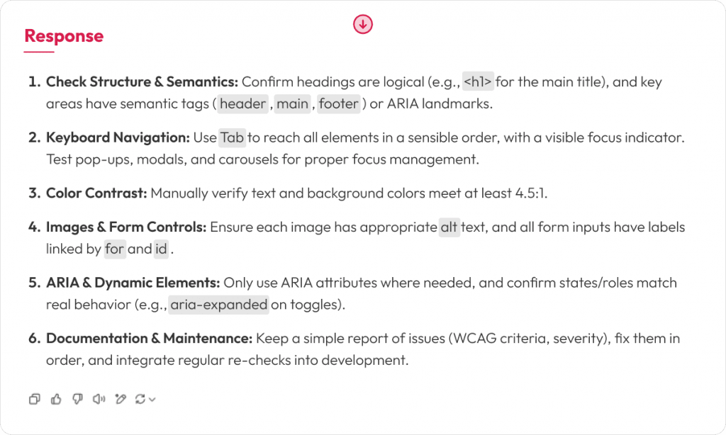 AI in software testing prompt response
