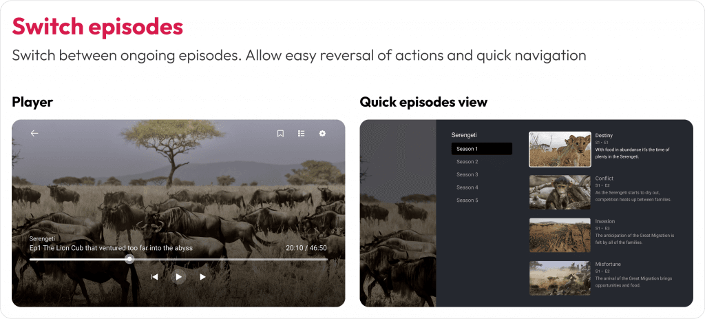 Switch episode CTV design best practice