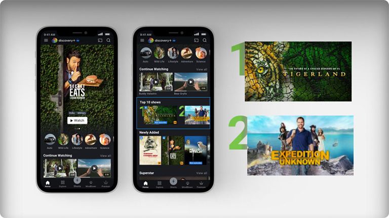 Recommendations on Amazon Prime based on titles you have watched. Discovery plus recommendations