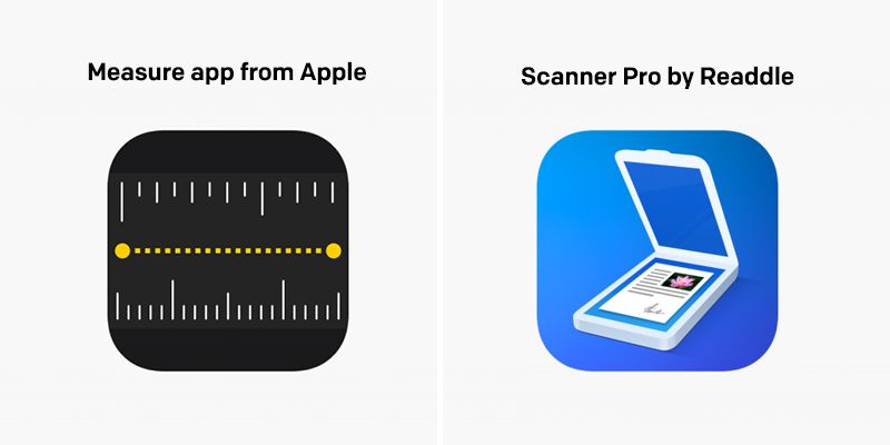 Measure app from Apple and Scanner Pro by Readdle Measure app from Apple and Scanner Pro by Readdle
