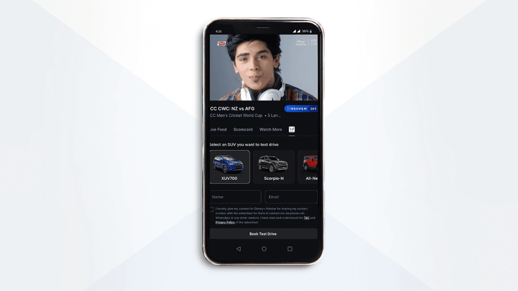 brand integration in live sports streaming platform